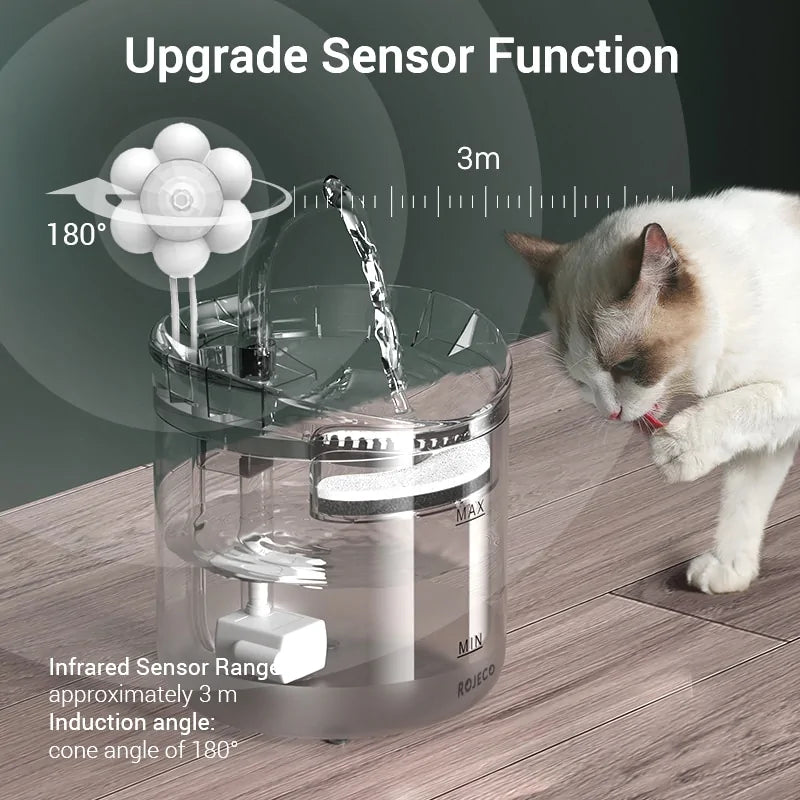 Automatic Cat Water Fountain with Filter & Sensor